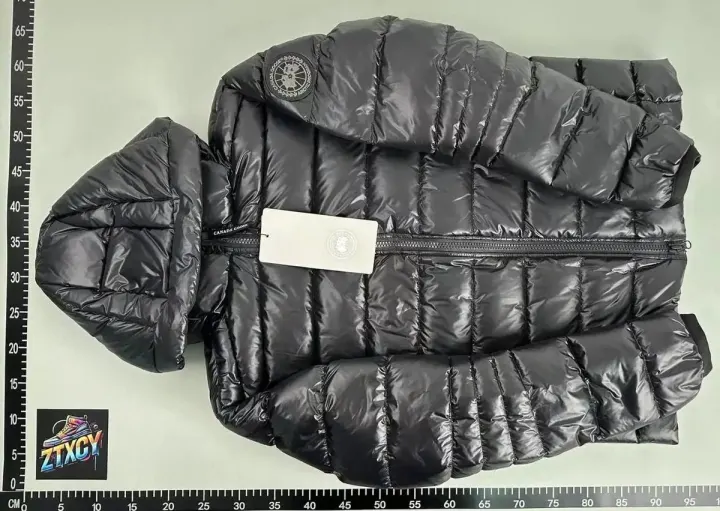 Canada Goose Black Glossy Hooded Puffer Jacket