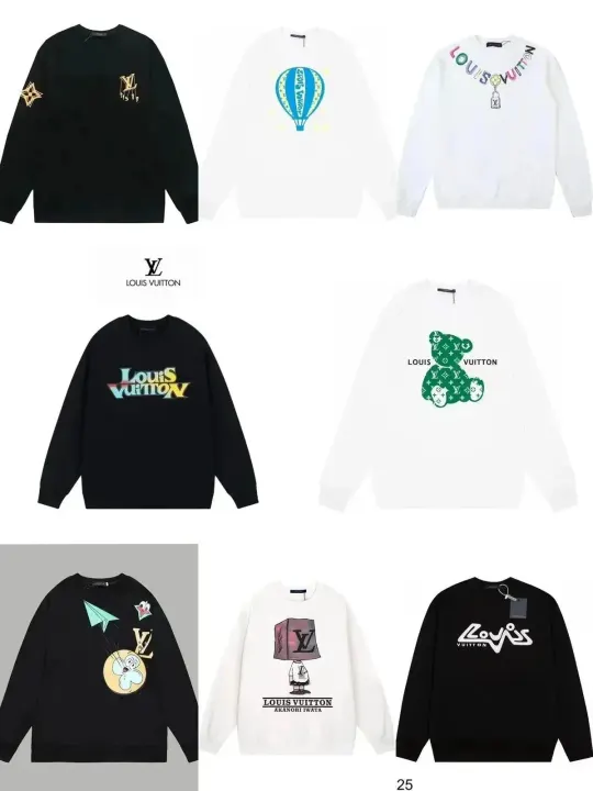 Louis Vuitton Graphic Crewneck Sweatshirt in Black and White