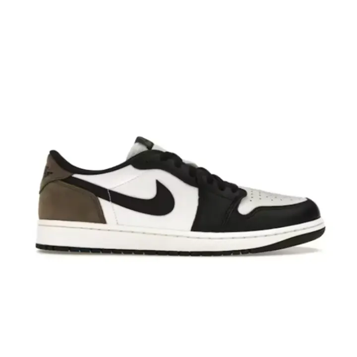 Jordan 1 Low Basketball Shoes - Mocha Black/White
