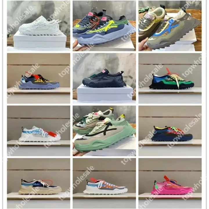 Off-White Low-Top Sneakers with Arrow Logo, White and Mixed Colors