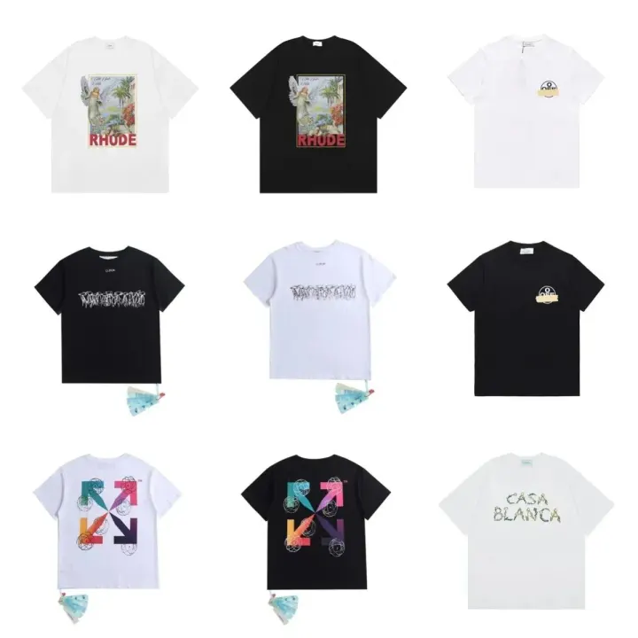 Rhude Graphic Tee in White and Black