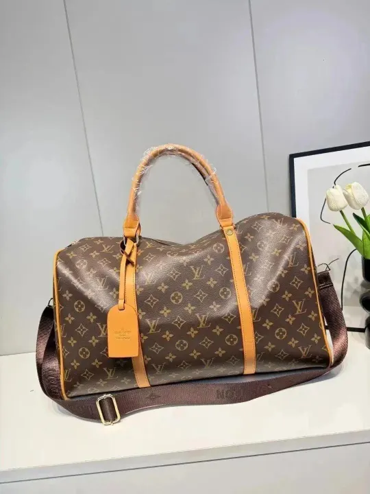 Louis Vuitton Monogram Bolso bucket de lona marrón