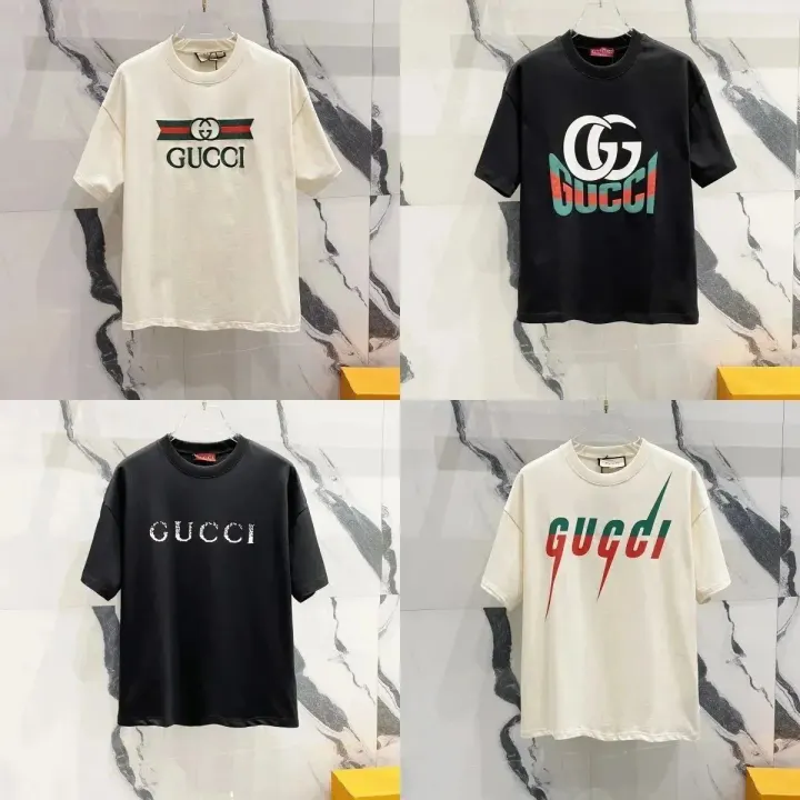 Gucci Graphic T-Shirt in Black and Cream