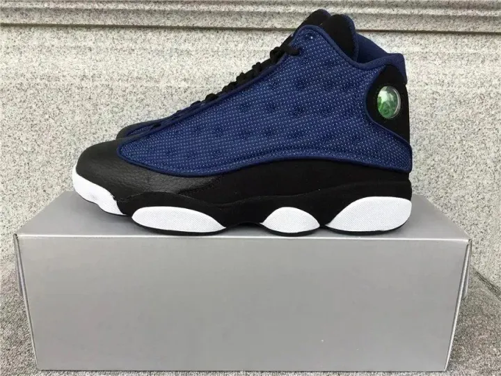 Jordan High-Top Sneakers with Holographic Logo in Blue, Black & White