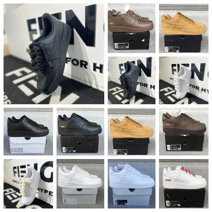 Nike Air Force 1 Low Sneakers Collection in Black, White & Brown