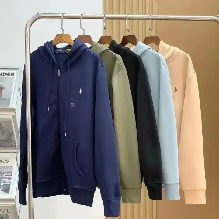 Ralph Lauren Navy Zip-Up Hooded Sweatshirt