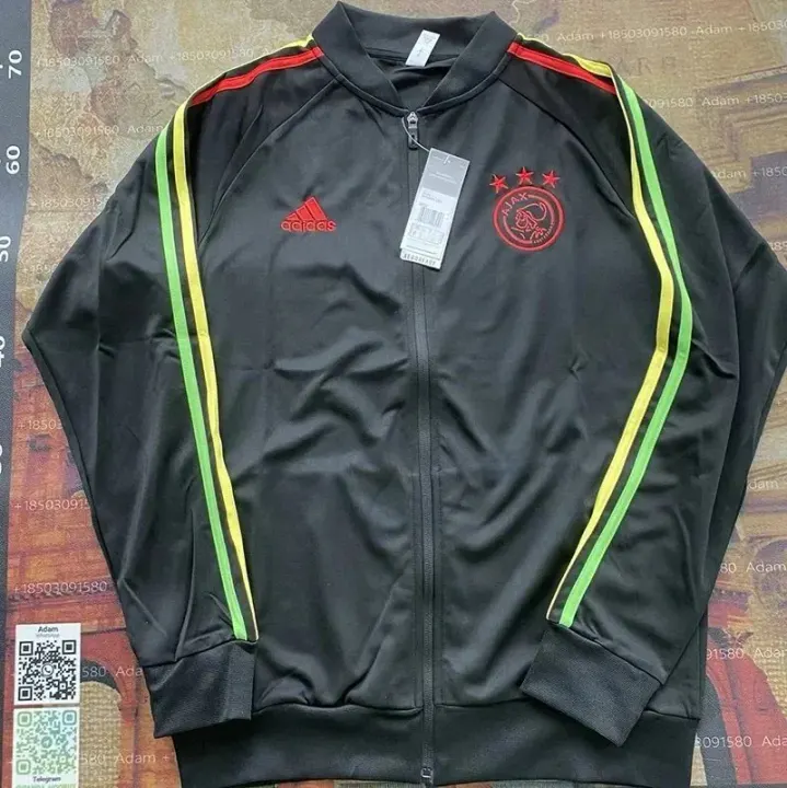 Adidas Black Ajax Football Training Track Jacket