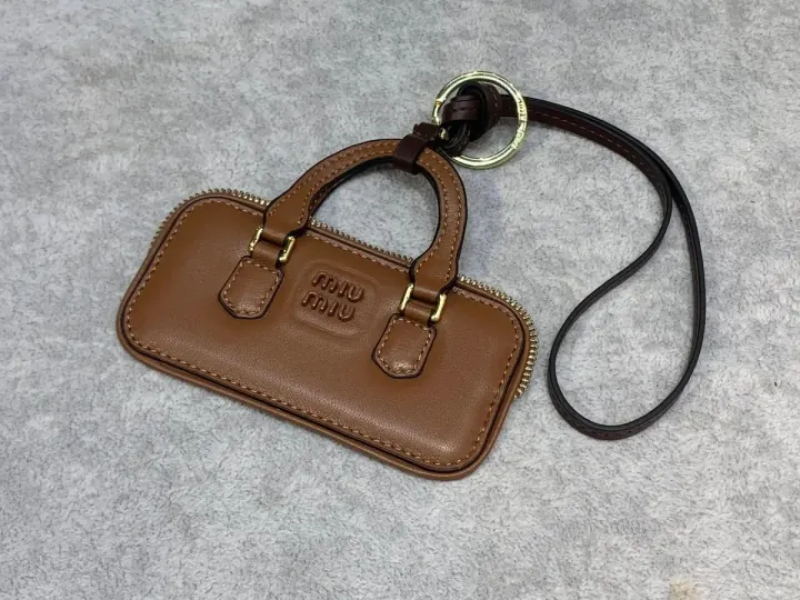 Miu Miu Brown Leather Mini Bag Charm