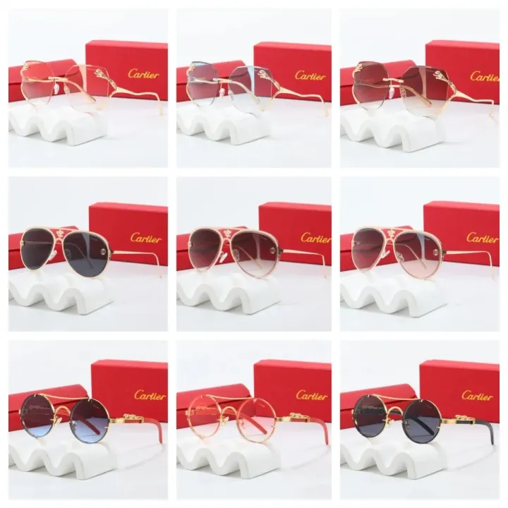 Cartier Gold Frame Gradient Sunglasses