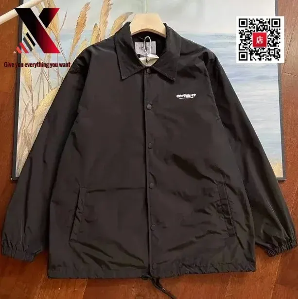 Carhartt Black Coach Jacket and White Denim Jacket Set