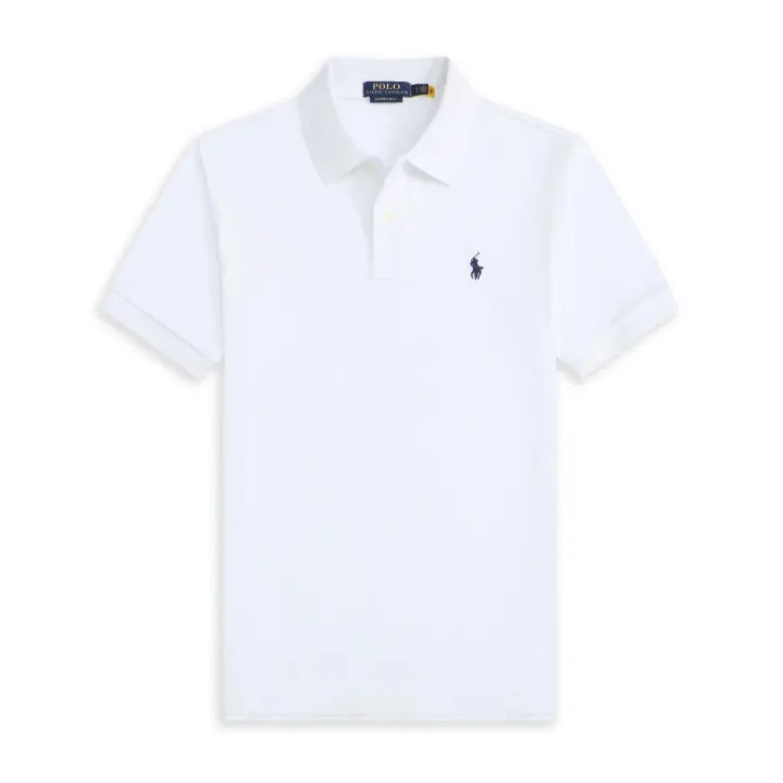 Ralph Lauren White Embroidered Logo Polo Shirt