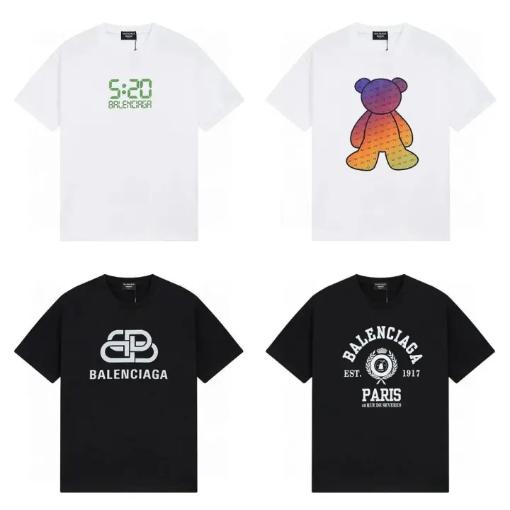 Balenciaga T-Shirt mit Grafikdruck in Weiß und Schwarz