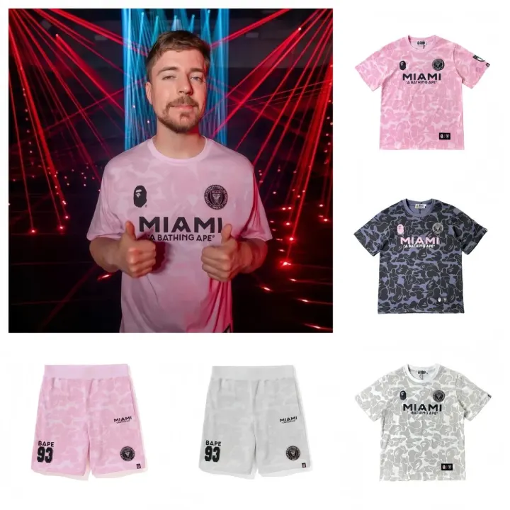 BAPE Pink Camo T-Shirt and Shorts Matching Set