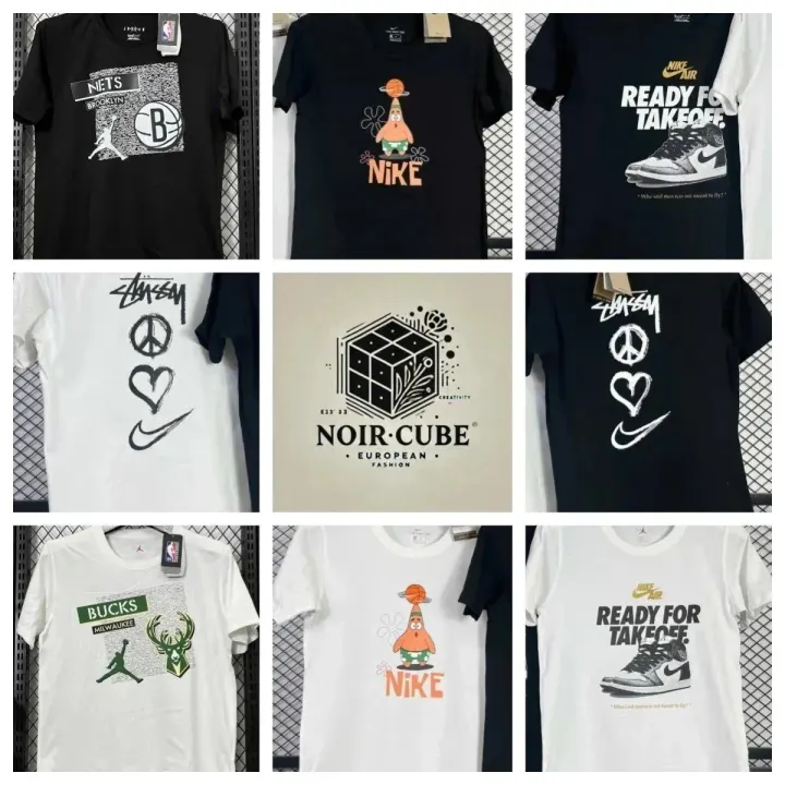 Nike T-Shirt mit Grafik in Schwarz und Weiß