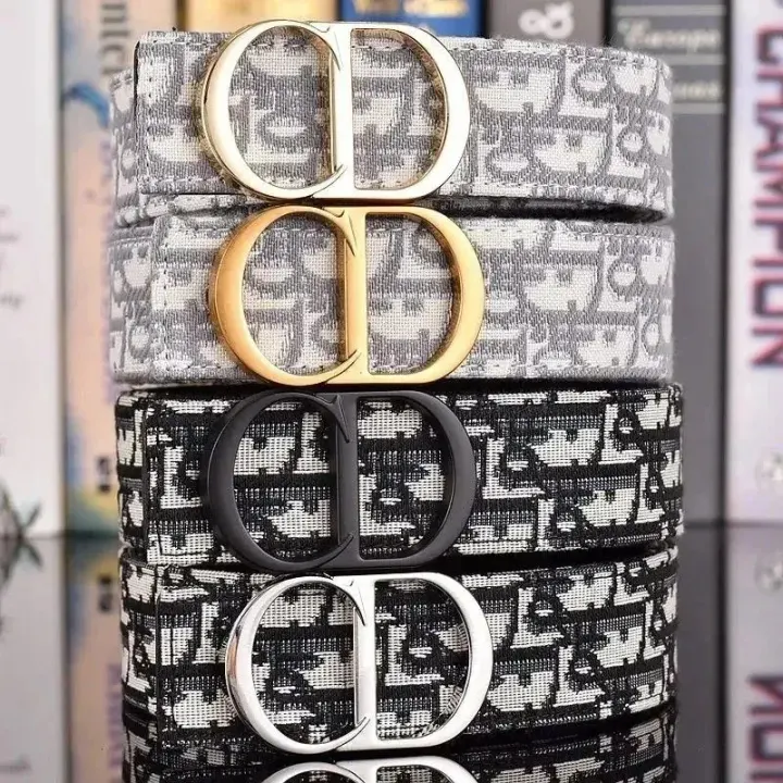 Dior Monogram Pattern Belt with CD Buckle