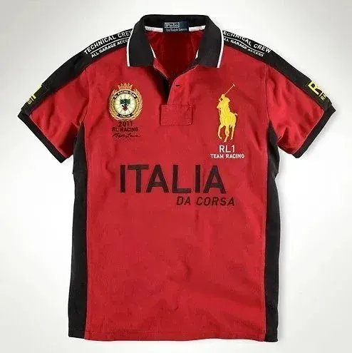 Ralph Lauren Red Italia Da Corsa Racing Polo T-Shirt