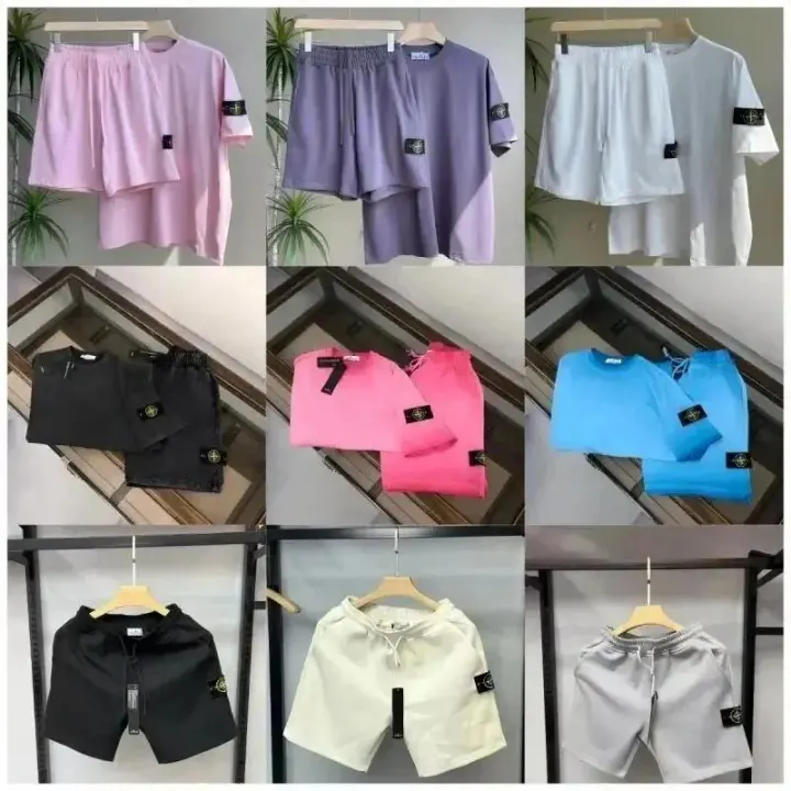 Stone Island Pastel Matching T-Shirt and Shorts Set