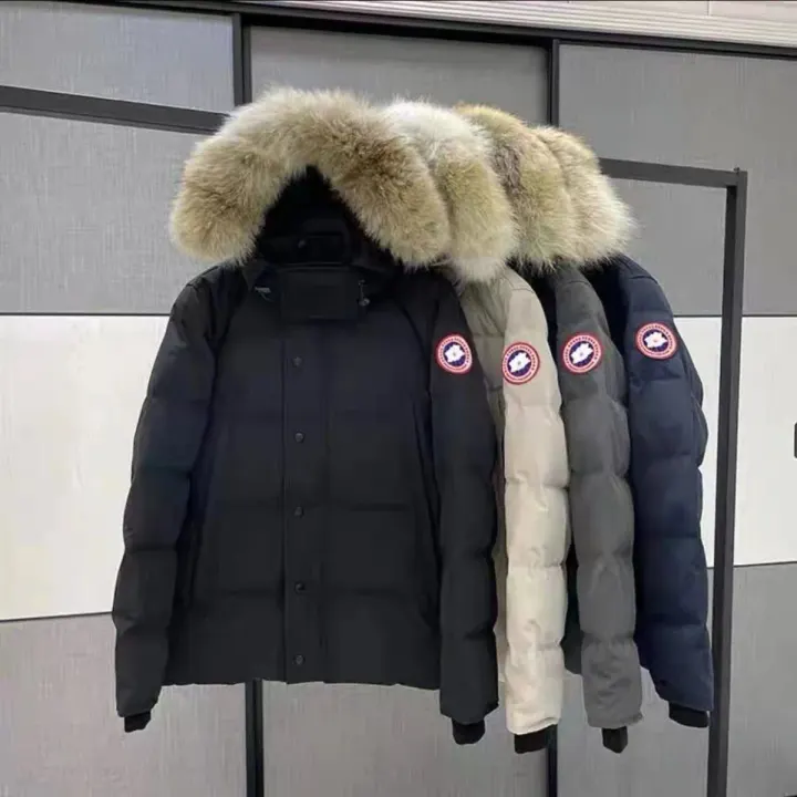 Canada Goose Black Puffer Jacket with Oversized Fur Hood