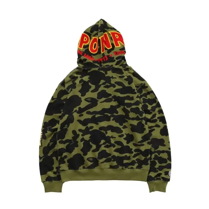 BAPE Olive Camo Graphic Pullover Hoodie