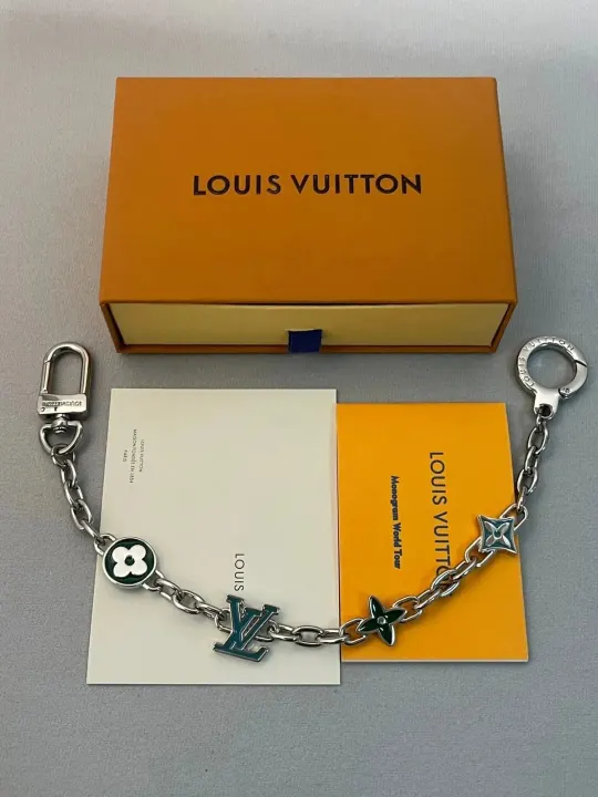 Louis Vuitton Floral Chain Belt in Silver and Green