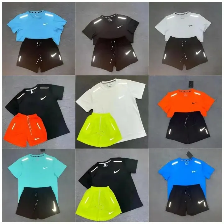 Nike Matching Set in Black, Blue, and Neon Colorways