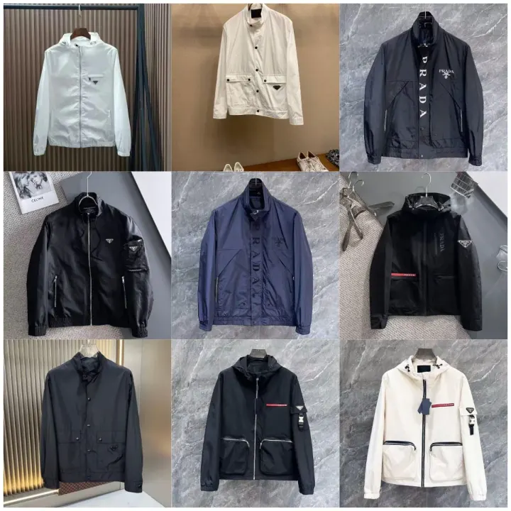 Prada Technical Hooded Jacket in Black, White and Navy