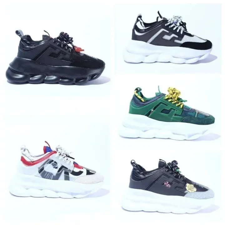 Versace Chunky Sole Lace-Up Sneakers in Black