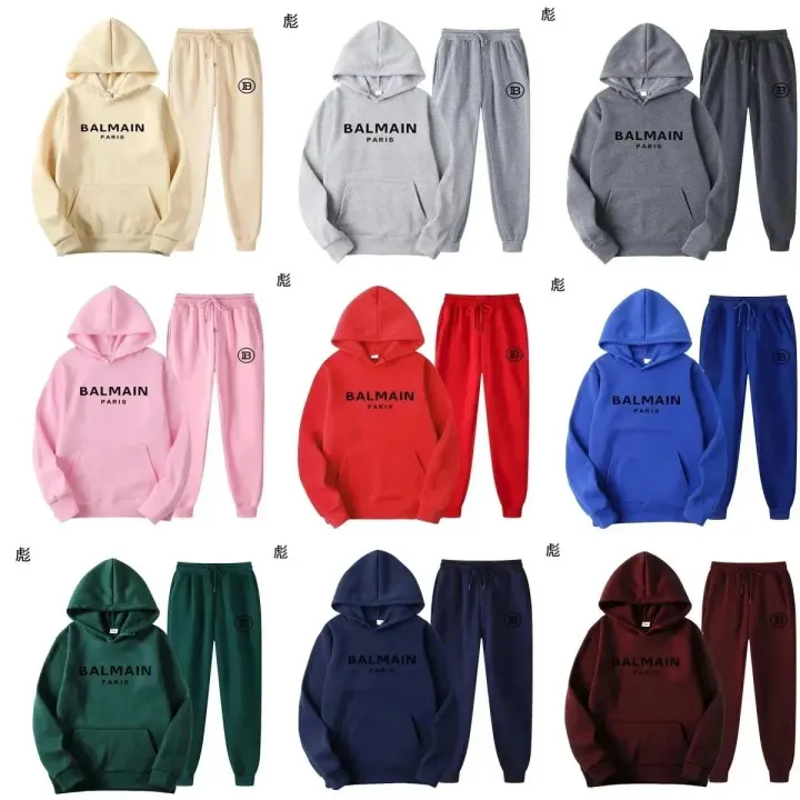 Balmain Logo Hooded Sweatshirt and Sweatpants Set, Multiple Colors