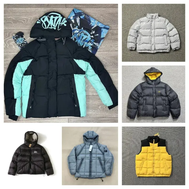 Corteiz Black Mint Colorblock Bolo Puffer Jacket