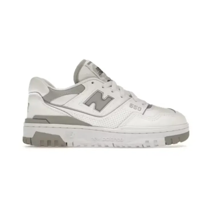 New Balance 550 White and Rain Cloud Sneakers