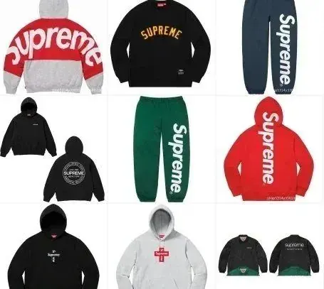 Supreme Embroidered Crewneck Sweatshirt in Black