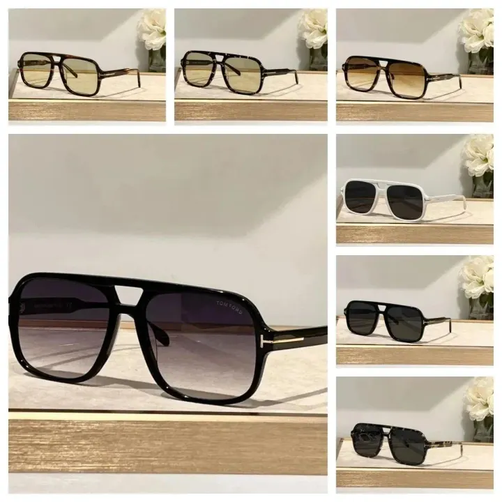 Tom Ford Square Aviator Sunglasses in Black