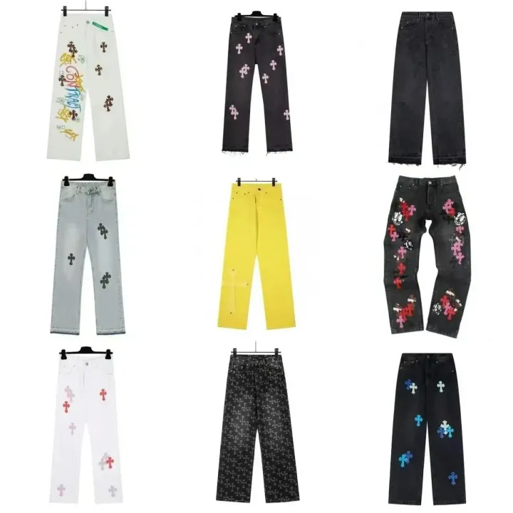 Chrome Hearts Straight-Leg Trousers with Cross Motifs