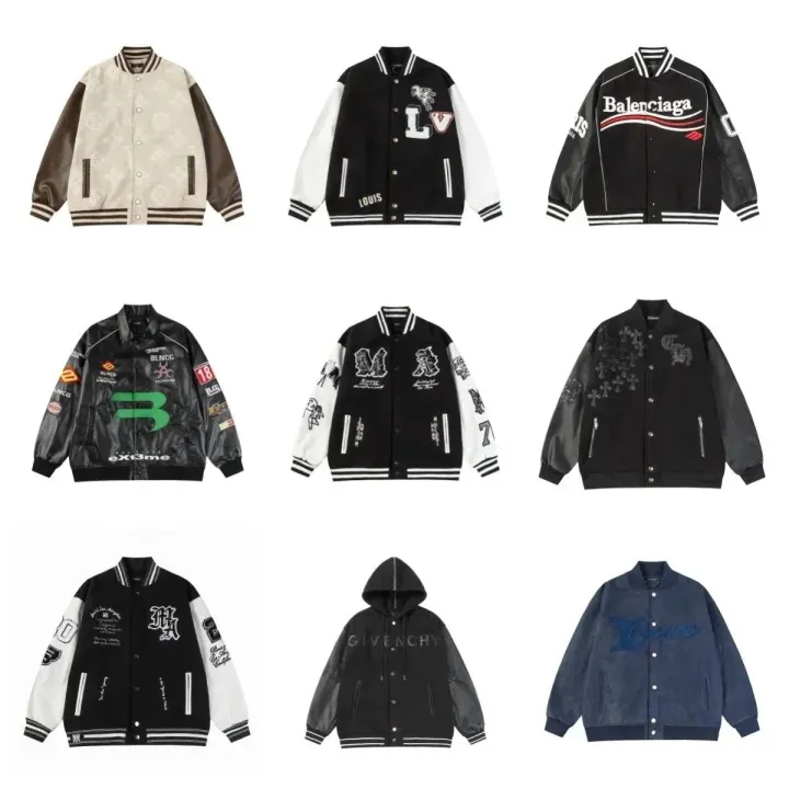Czarna kurtka varsity Louis Vuitton z naszywkami z logo LV