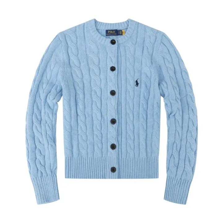 Ralph Lauren Light Blue Cable-Knit Cardigan
