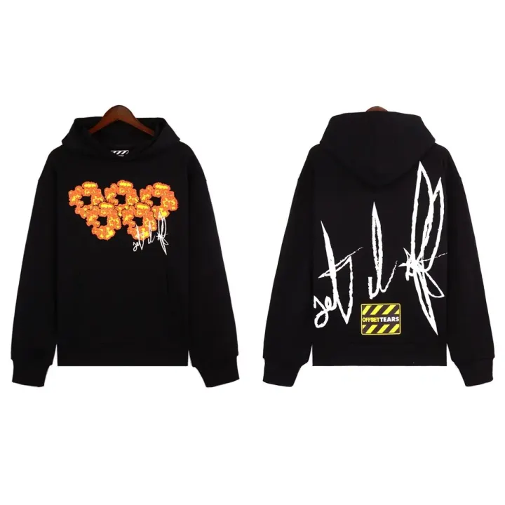 Denim Tears Black Fire-Heart Hoodie