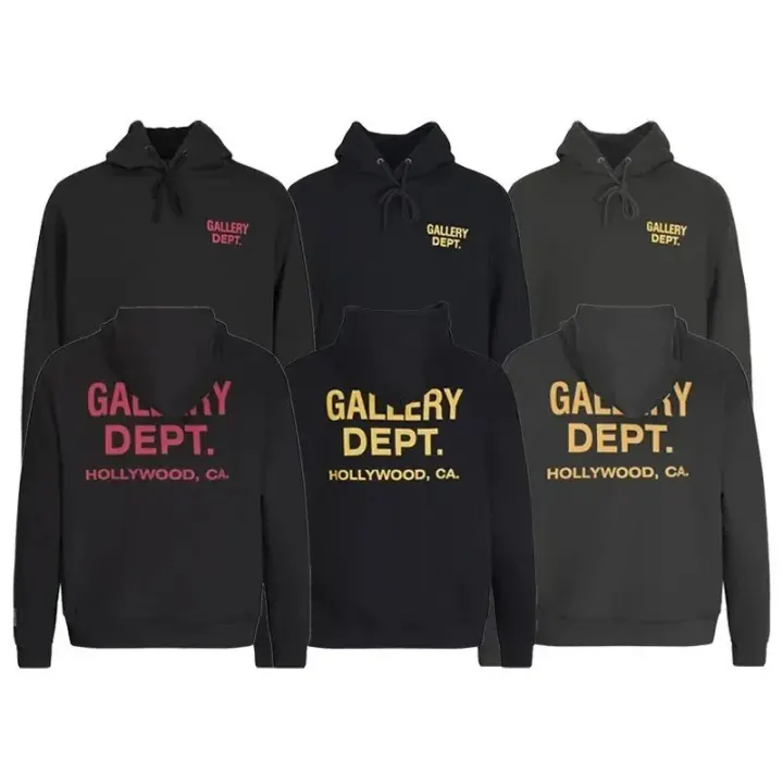 Gallery Dept. Black Graphic Logo Hooded Jacket
