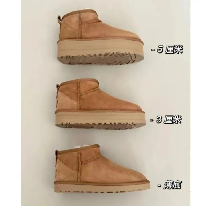UGG Platform Mini Boots in Chestnut and Grey