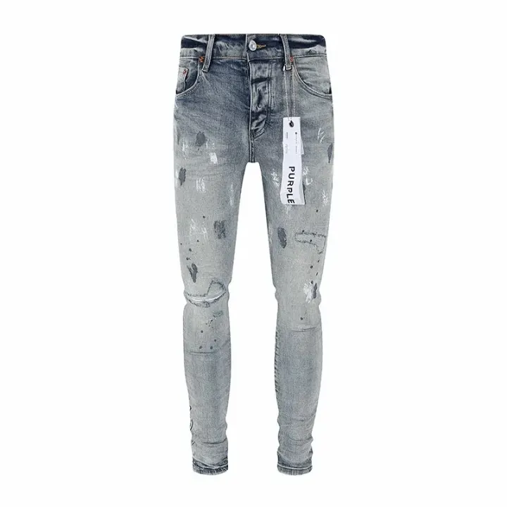Purple Brand Distressed Light Wash Slim Fit Jeans