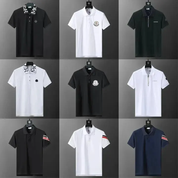Moncler Men's Polo Shirt Collection in Black, White & Navy
