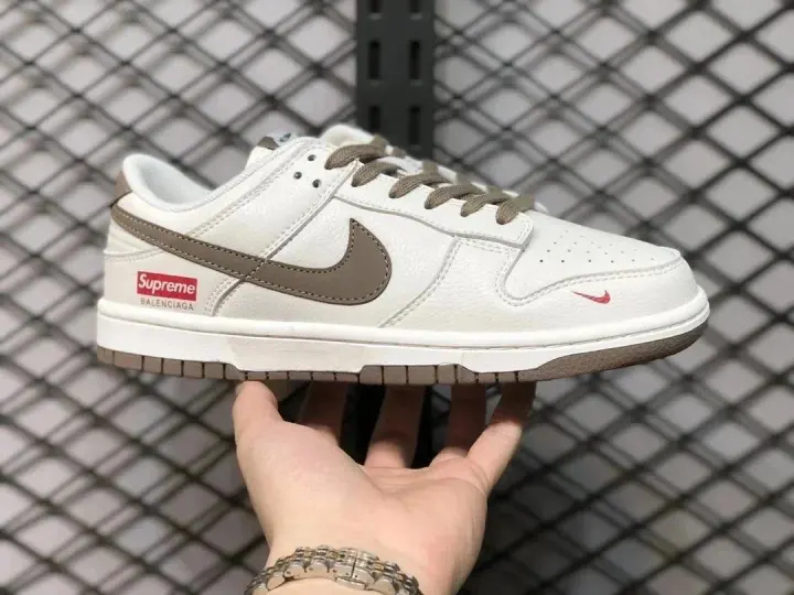 Nike Dunk Low Sneakers in White with Multi-Color Accents