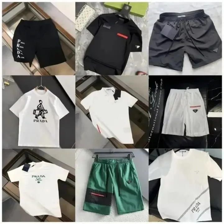 Prada Graphic T-Shirt Collection in Black, White, and Green