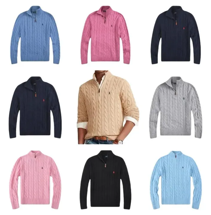 Ralph Lauren Cable-Knit Quarter-Zip Sweater in Assorted Colors