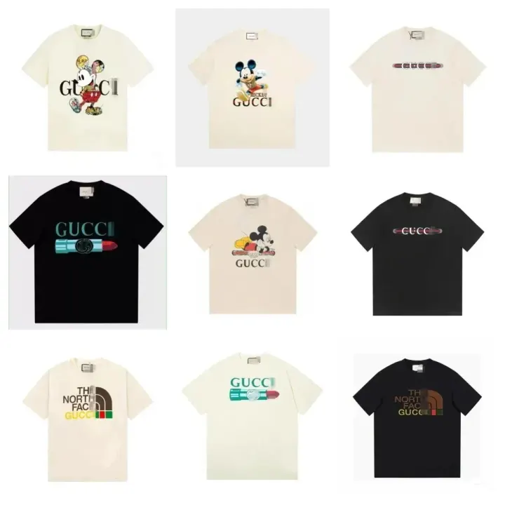 Gucci Graphic Print Short-Sleeve T-Shirt in Cream and Black