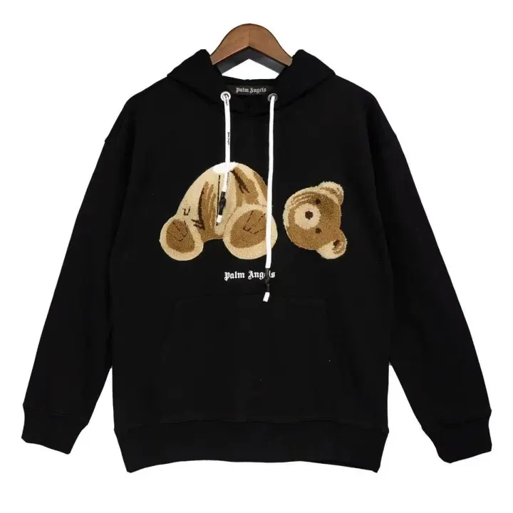 Palm Angels Black Bear Graphic Pullover Hoodie