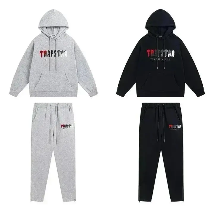Trapstar Fleece-Lined Matching Set in Black and Grey