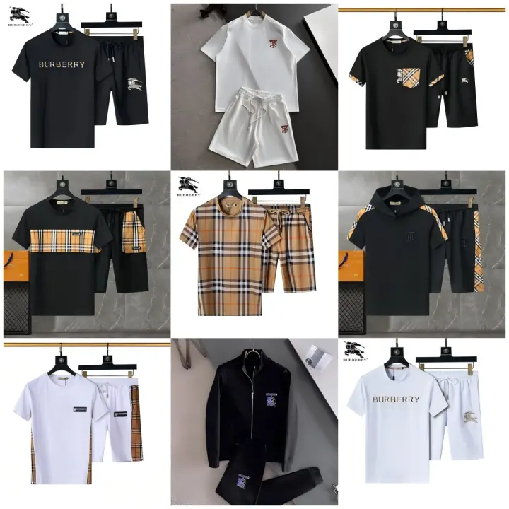 Burberry Black Matching Set with Check and Logo Details