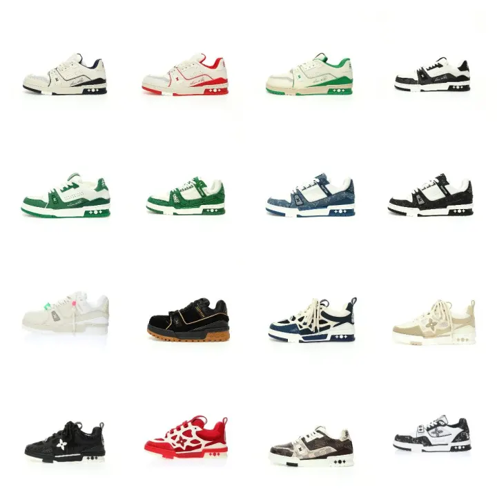Louis Vuitton Low-Top-Sneaker in Creme mit kontrastierenden Farbkombinationen