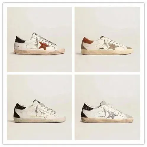 Golden Goose Low-Top Distressed Star Sneakers
