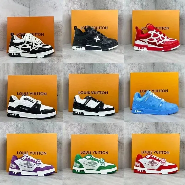 Mehrfarbige sportliche Colorblock-Sneaker von Louis Vuitton